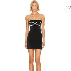 NWT AMOR MIA Claudia Velvet Dress in Black